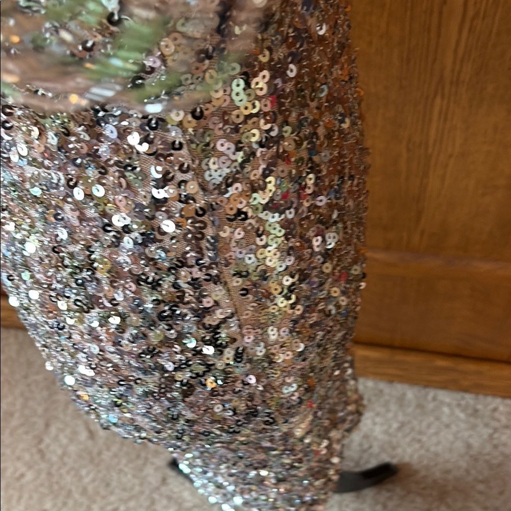 Silver Sequin Mini Dress - Picture 8 of 9